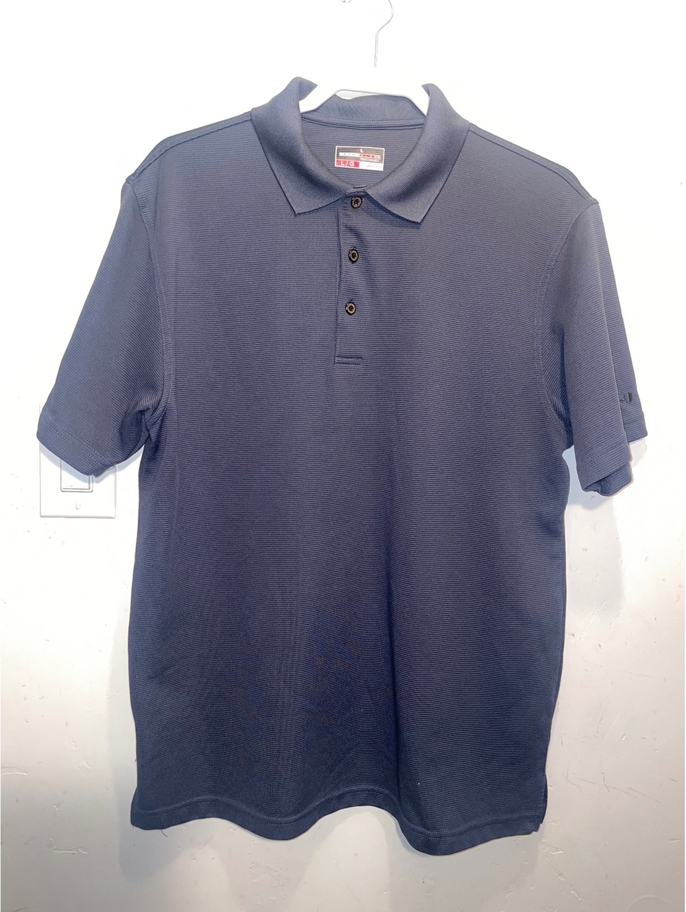 Grand Slam Performance Men's Polo Shirts Size Large 2 pack Navy Blue & Gray - Picture 2 of 10